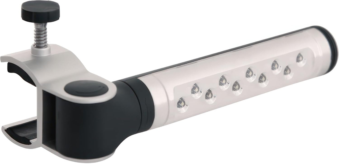 Barbecue Grill Light, Battery Operated LED BBQ Grill Light, Aluminum Clamp, Adjustable 180 Degrees, 10 LED Bulbs, Perfect for Outdoor Kitchen