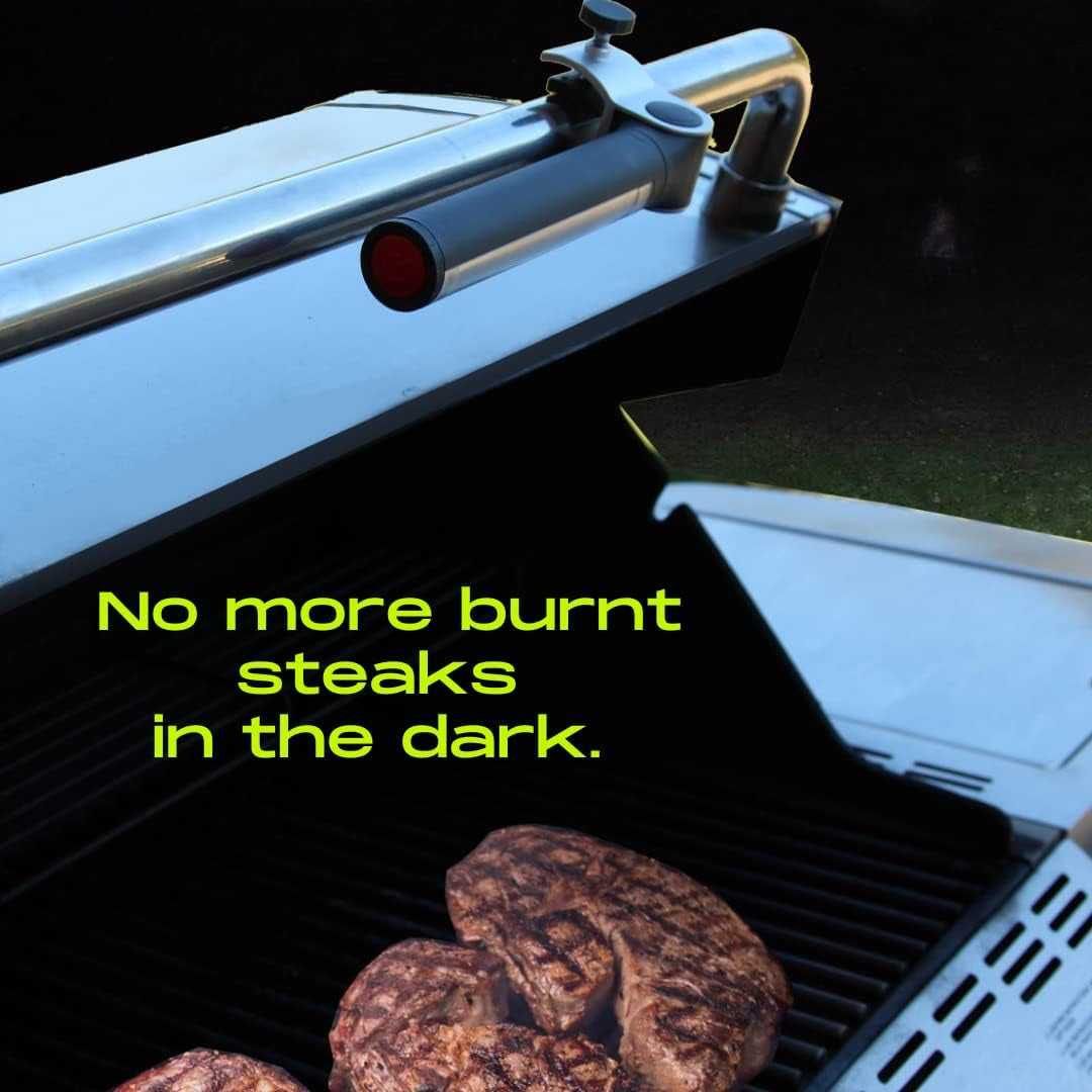 Barbecue Grill Light, Battery Operated LED BBQ Grill Light, Aluminum Clamp, Adjustable 180 Degrees, 10 LED Bulbs, Perfect for Outdoor Kitchen