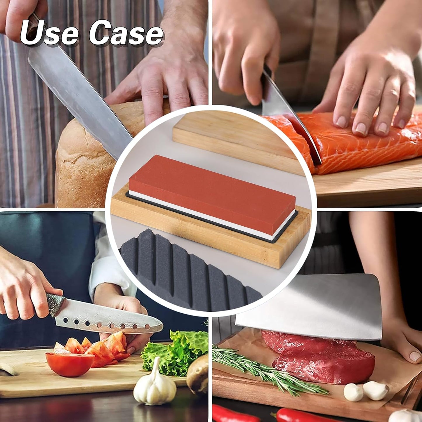 Knife Sharpening Stone - Dual Grit Whetstone 400/1000 3000/8000, Knife Sharpening Stone Set, Knife Sharpener Tool,Easy to Use