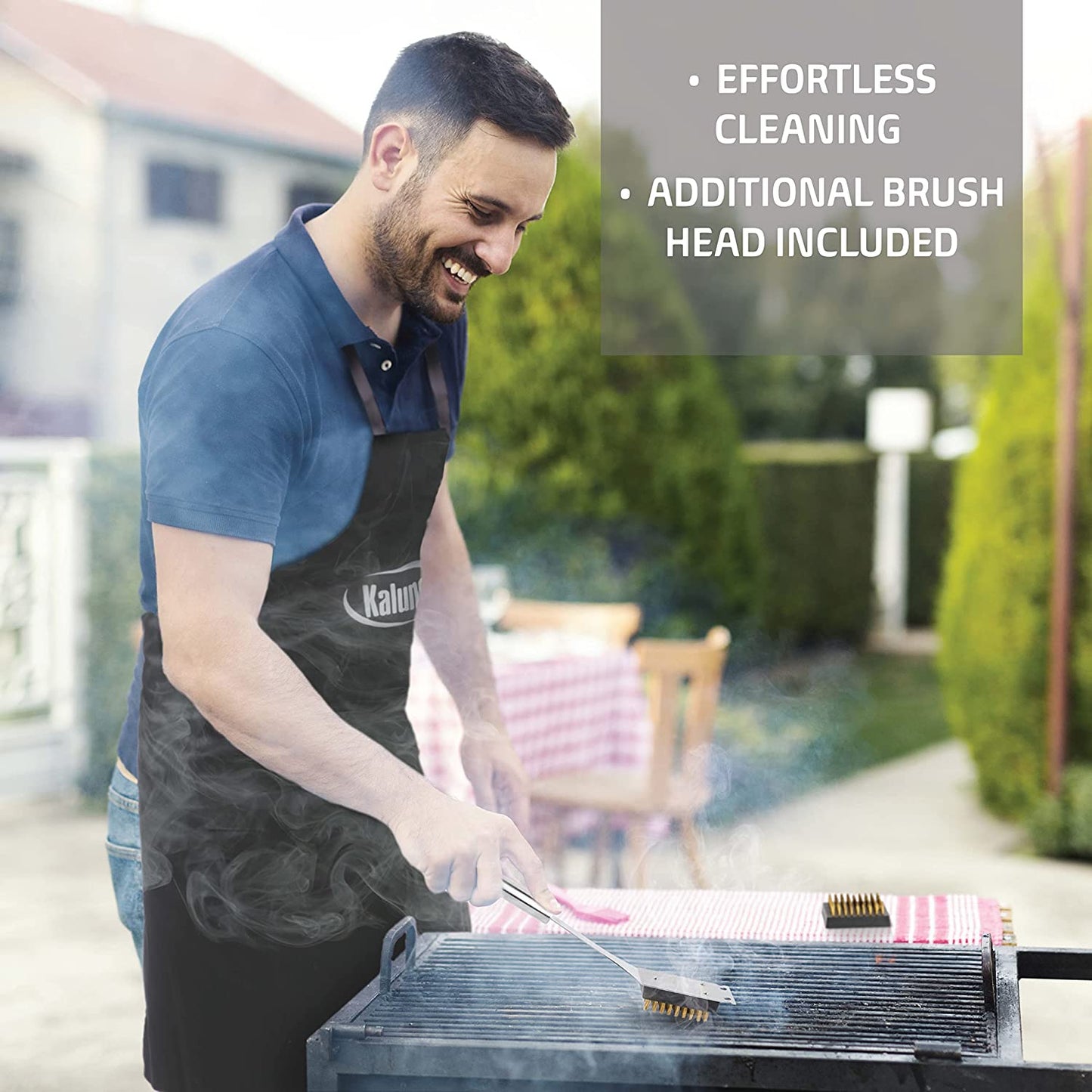 BBQ Accessories Grill Tools, Grilling Gifts for Men Dad, Heavy Duty Stainless Steel Barbecue Grill Accessories for Outdoor Grill with Aluminum Case and Apron, Dad Men Gifts for Christmas