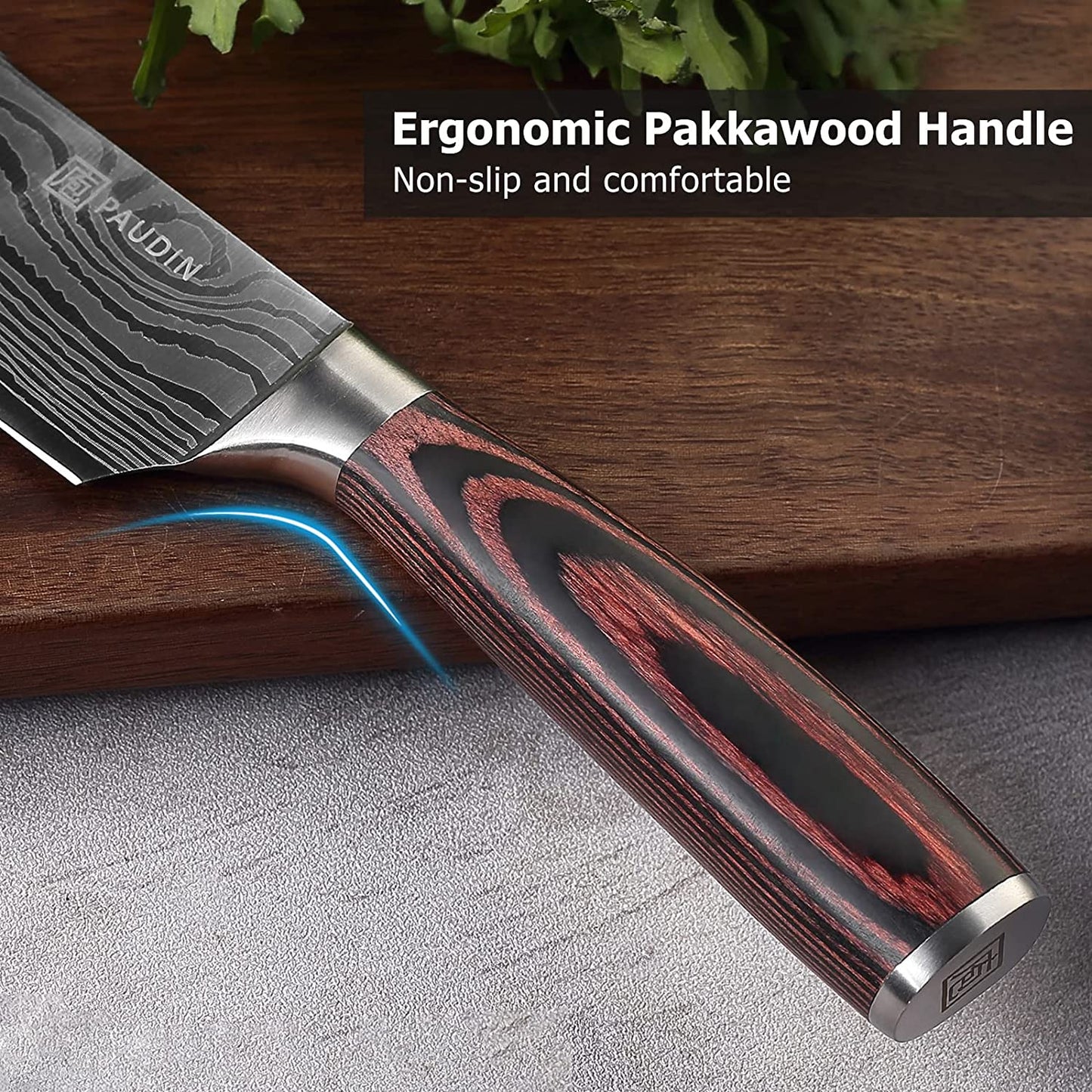 Chef Knife, 8 Inch High Carbon Stainless Steel Sharp Kitchen Knife with Ergonomic Handle, Gift Box for Family & Restaurant