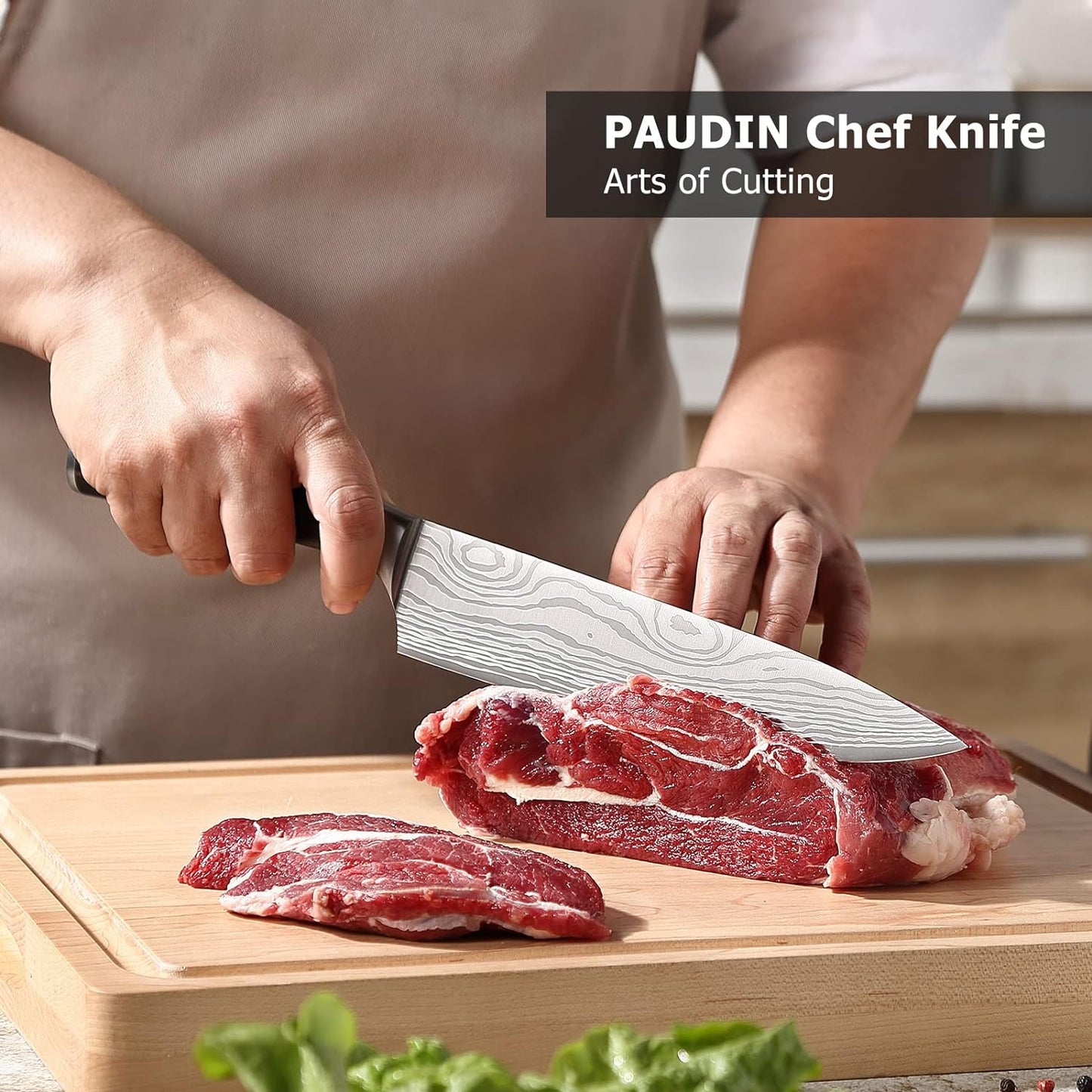 Chef Knife, 8 Inch High Carbon Stainless Steel Sharp Kitchen Knife with Ergonomic Handle, Gift Box for Family & Restaurant