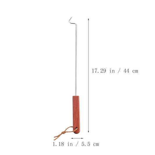 1Pc Food Flipper Stainless Steel Grill Flipper BBQ Turner Hook Kitchen Gadget