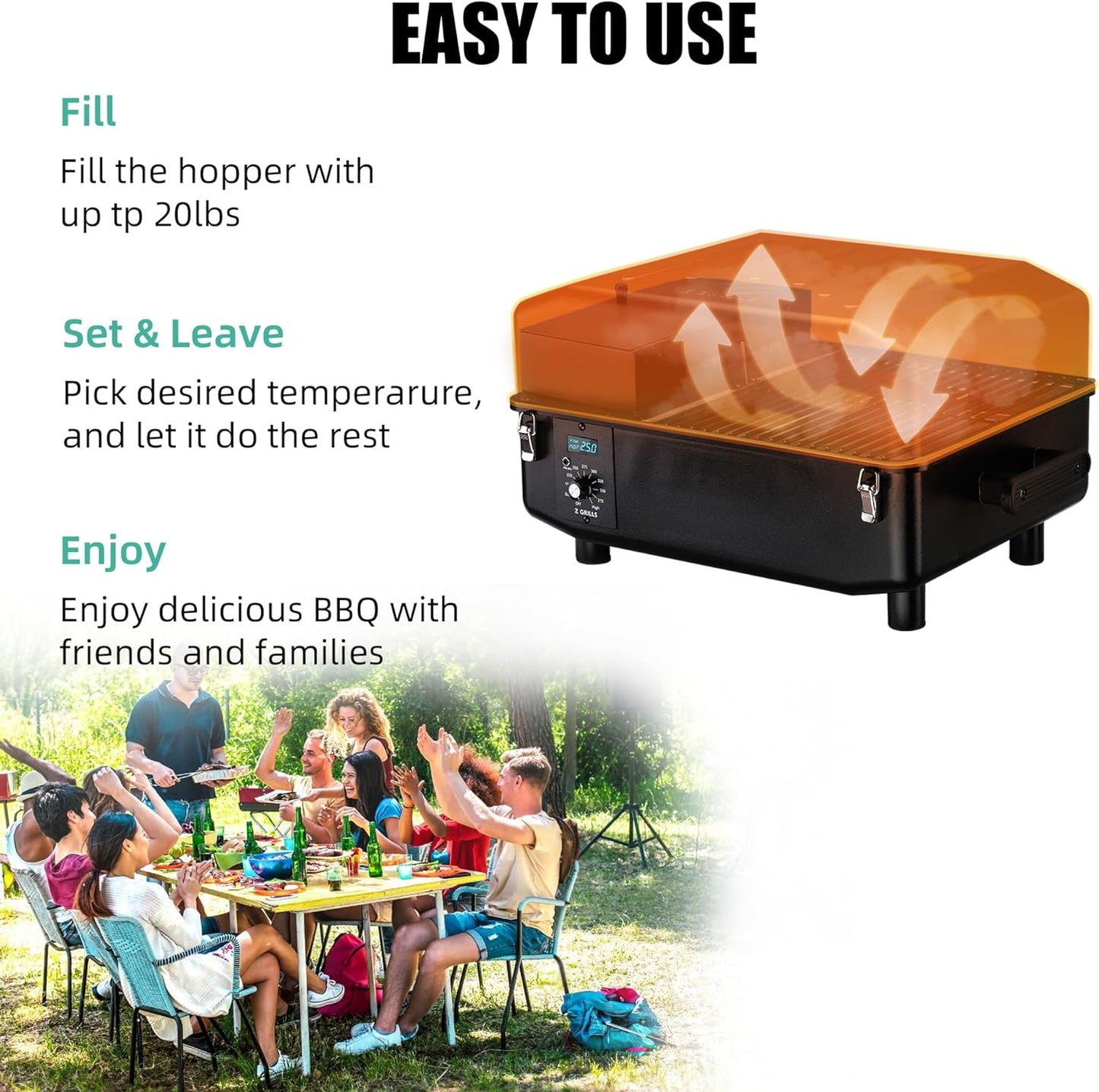 Portable Pellet Smoker, Small Mini Grill for BBQ, Camping, Tailgating, RV, CRUISER 200Apro