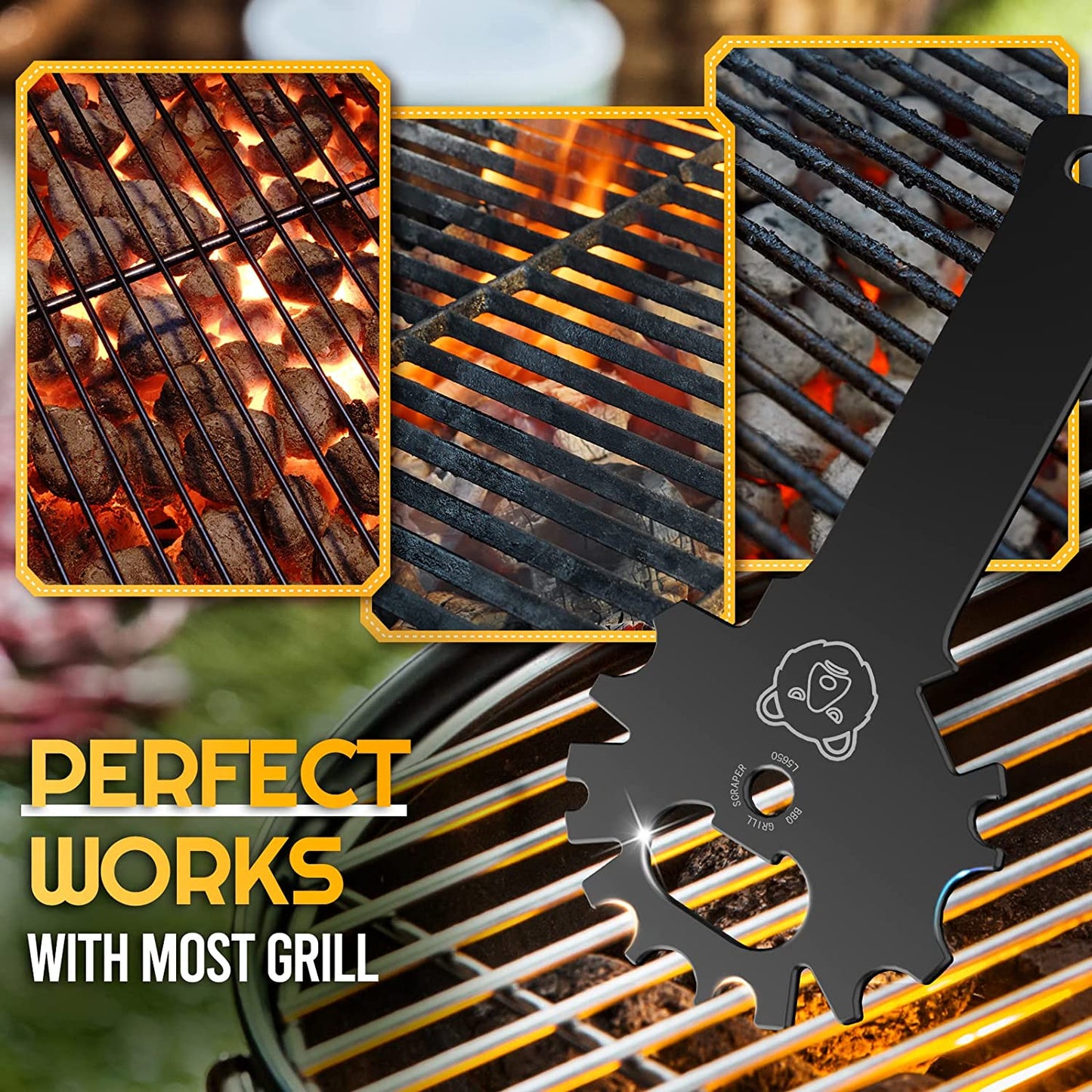 Valentines Day Gifts for Him BBQ Grill Scraper - Grilling Gifts for Men Grill Accessories Cleaner Scraper Cool Stuff Gadgets for Teens Adults Husband Dad Birthday Gifts for Men Women Kitchen Gadgets