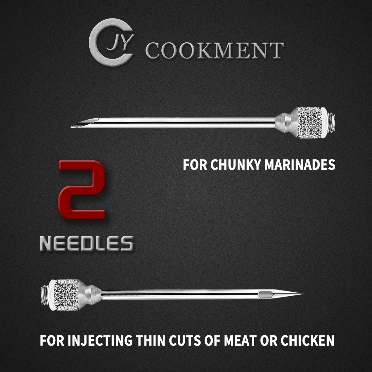Meat Injector Syringe, 1-Oz Marinade Flavor Injector with 2 Professional Needles,1 Cleaning Brushes