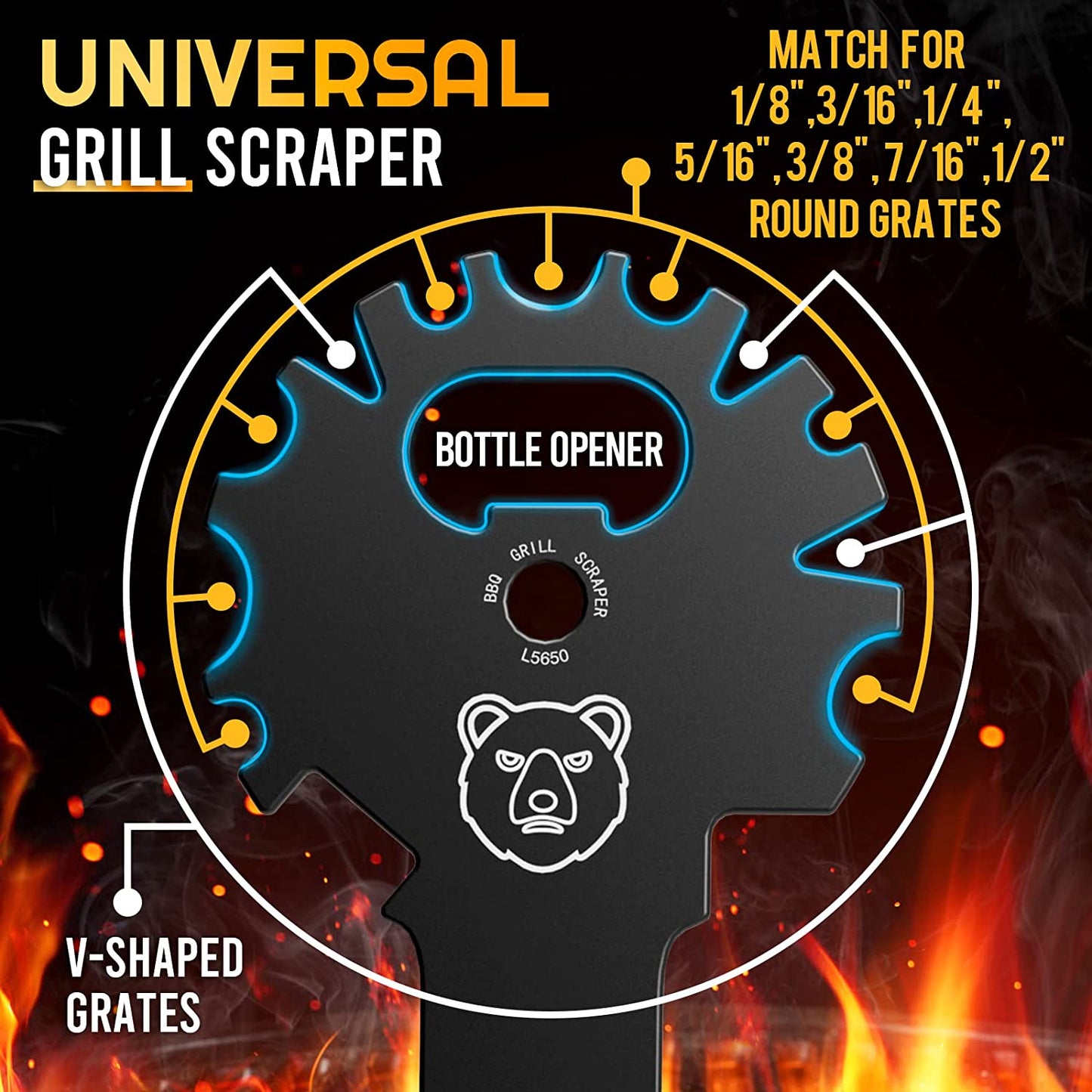Valentines Day Gifts for Him BBQ Grill Scraper - Grilling Gifts for Men Grill Accessories Cleaner Scraper Cool Stuff Gadgets for Teens Adults Husband Dad Birthday Gifts for Men Women Kitchen Gadgets