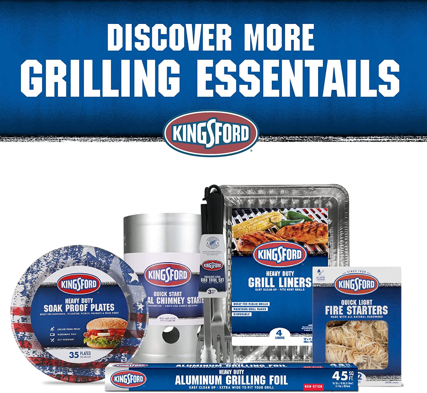 KINGSFORD Heavy Duty Deluxe Charcoal Chimney Starter | BBQ Chimney Starter for Charcoal Grill and Barbecues, Compact Easy to Use Chimney Starters and BBQ Grill Tools