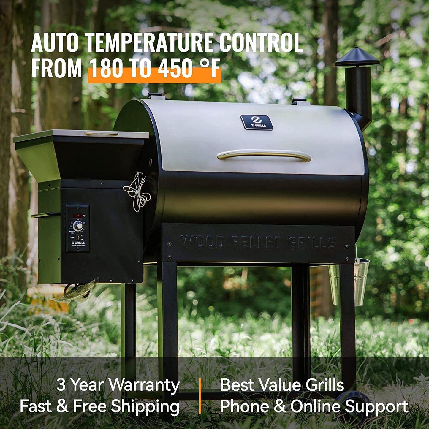 "Ultimate Outdoor Cooking Experience: 8 in 1 Wood Pellet Grill & Smoker with Auto Temperature Control, Massive 697 Sq in Cooking Area - Get the 7002E Now!"