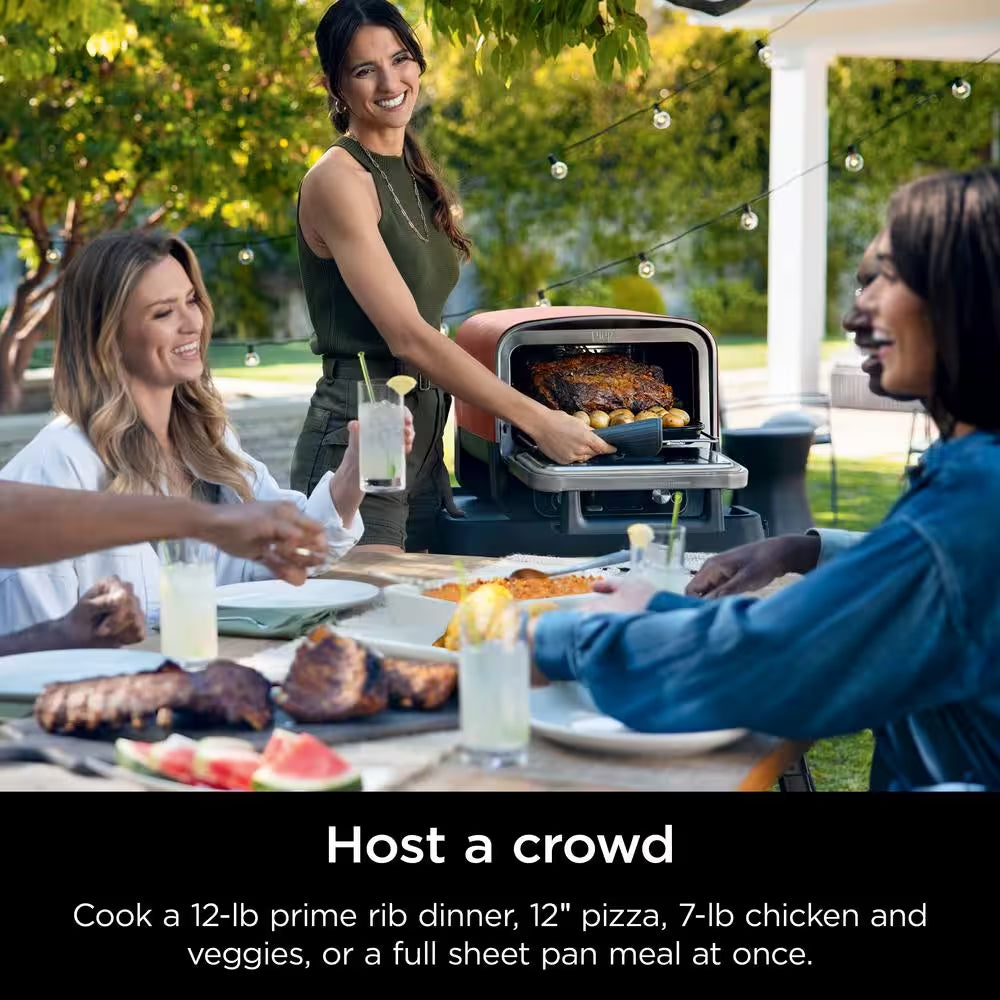 Woodfire Pizza Oven, 8-In-1 Outdoor Oven, 5 Pizza Settings, 700°F, BBQ Smoker, Woodfire Technology, OO101