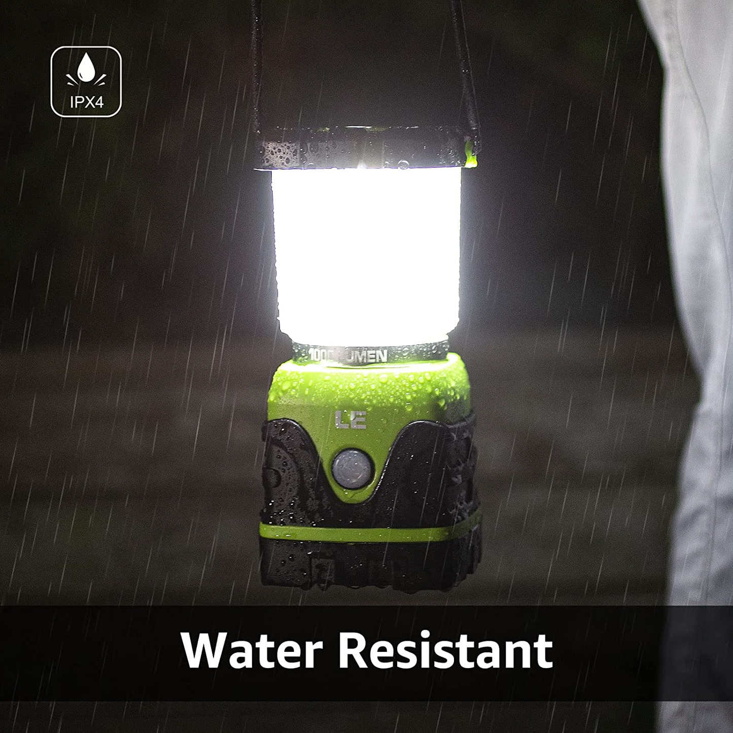 LE LED Camping Lantern, Battery Powered LED with 1000LM, 4 Light Modes, Waterproof Tent Light, Perfect Lantern Flashlight for Hurricane, Emergency, Survival Kits, Hiking, Fishing, Home and More