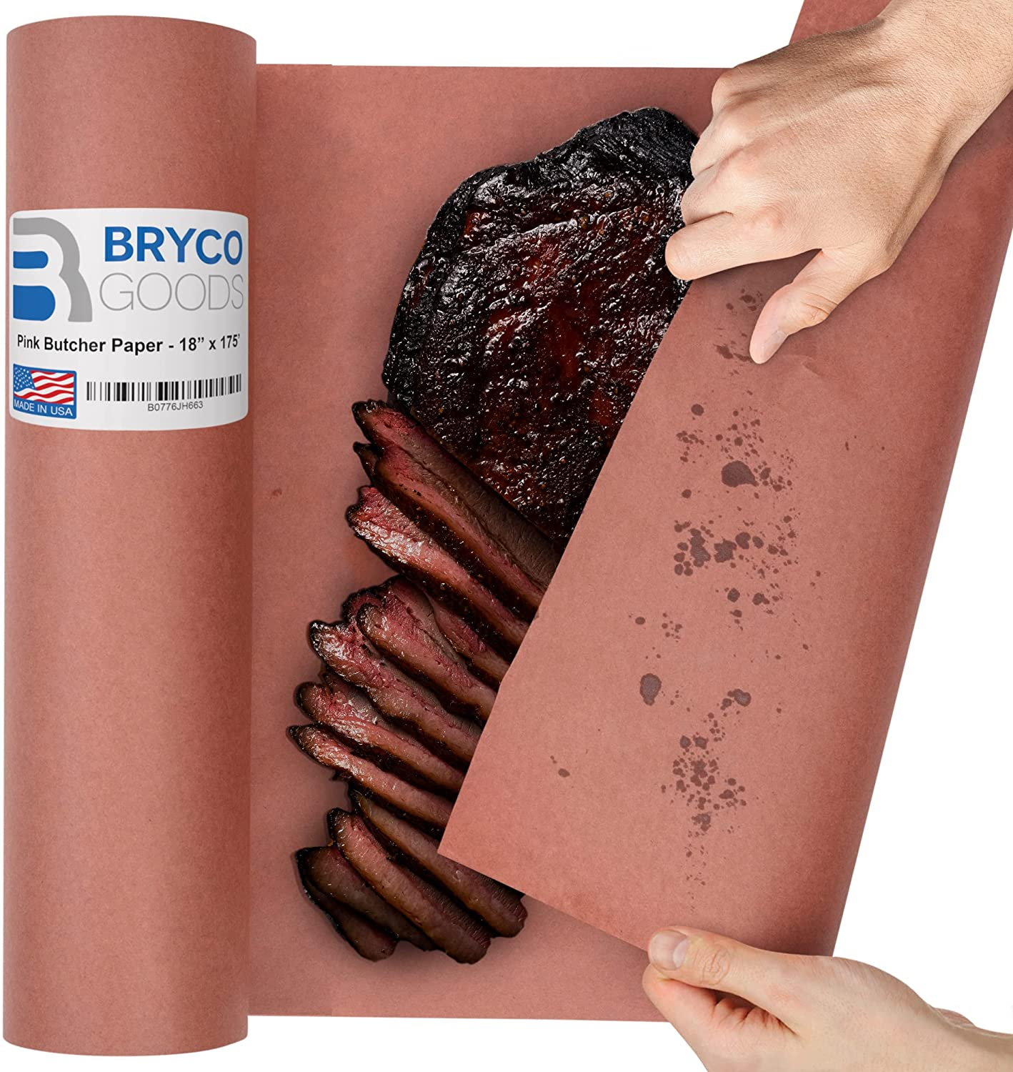 Pink Butcher Paper for Smoking Meat - Peach Butcher Paper Roll 18 by 200  Feet (2400 Inches) - USA Made 