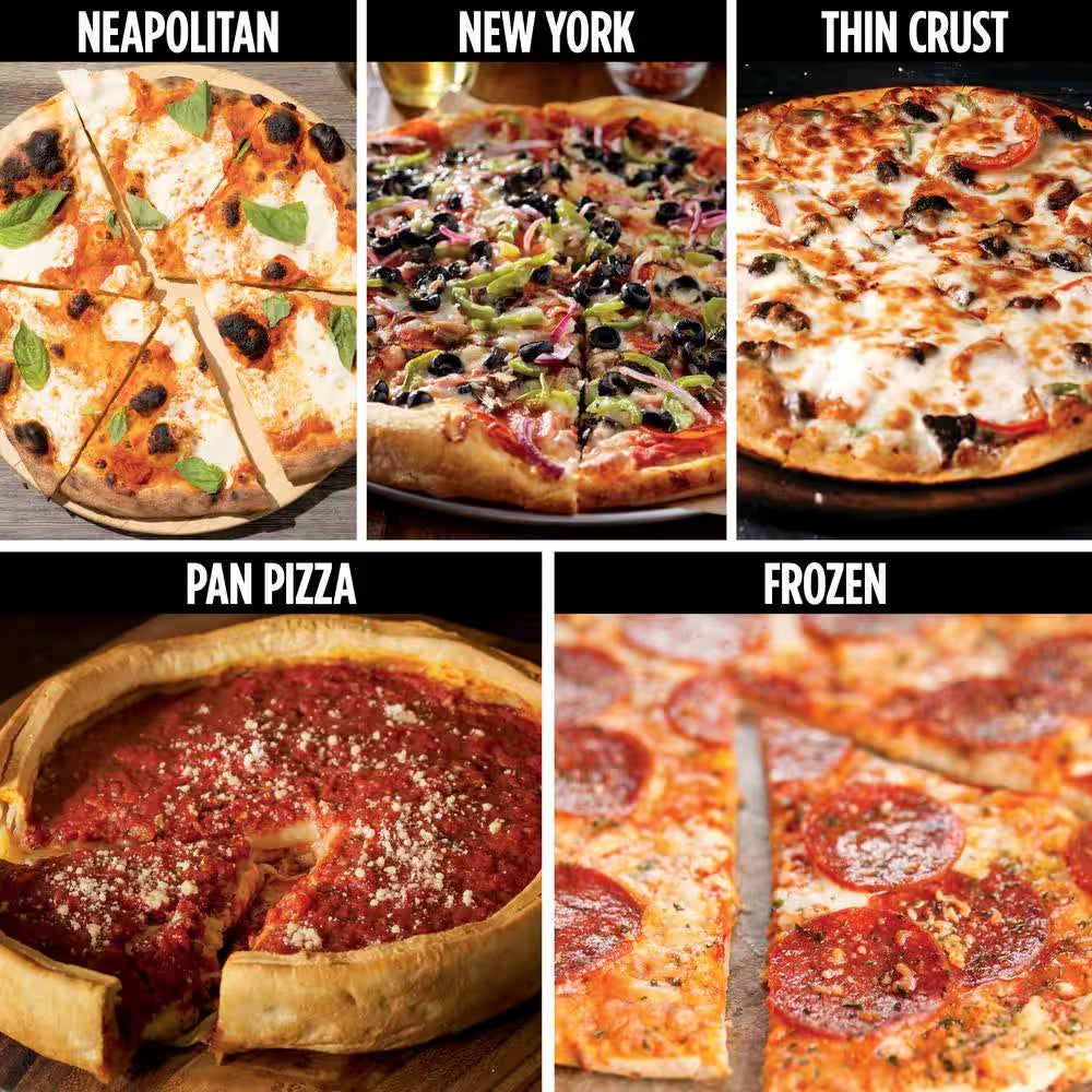 Woodfire Pizza Oven, 8-In-1 Outdoor Oven, 5 Pizza Settings, 700°F, BBQ Smoker, Woodfire Technology, OO101