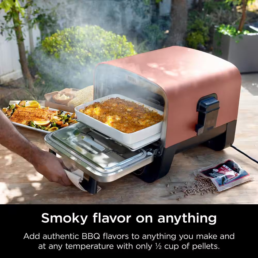 Woodfire Pizza Oven, 8-In-1 Outdoor Oven, 5 Pizza Settings, 700°F, BBQ Smoker, Woodfire Technology, OO101