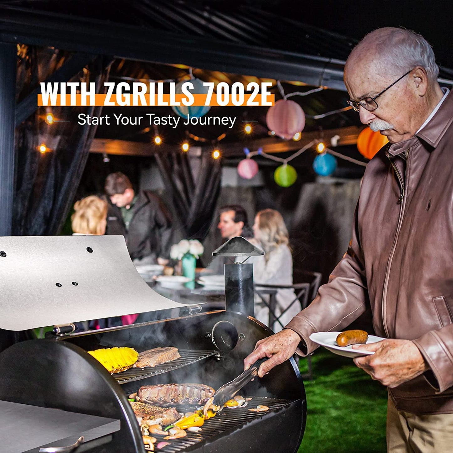 "Ultimate Outdoor Cooking Experience: 8 in 1 Wood Pellet Grill & Smoker with Auto Temperature Control, Massive 697 Sq in Cooking Area - Get the 7002E Now!"