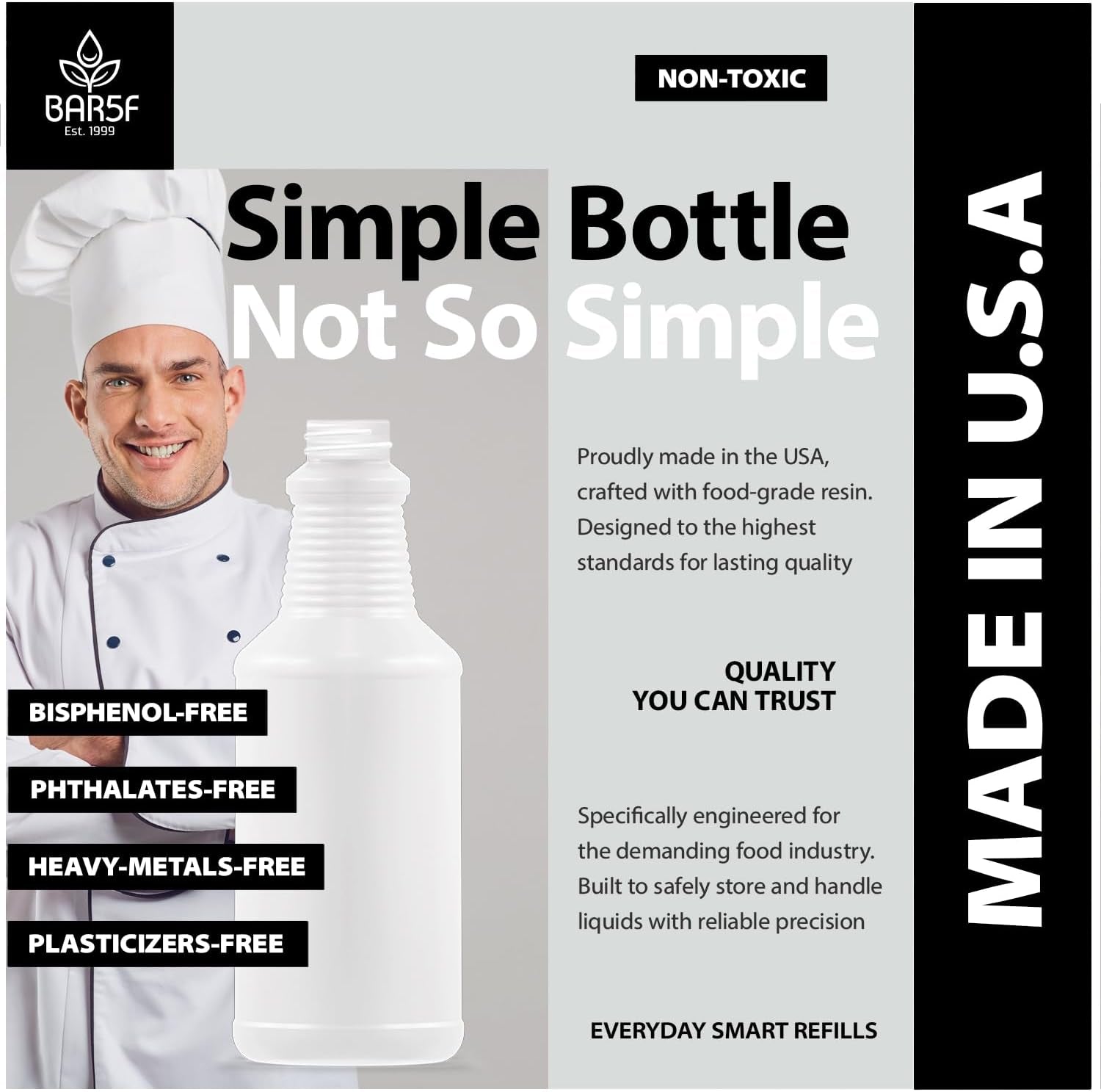Spray Bottles (16-Ounce, 2 Pack) for BBQ Grilling Smoking & Baking Food Grade Grill Spritzer Meat Smoker Butchers Tools & Chef Gadgets