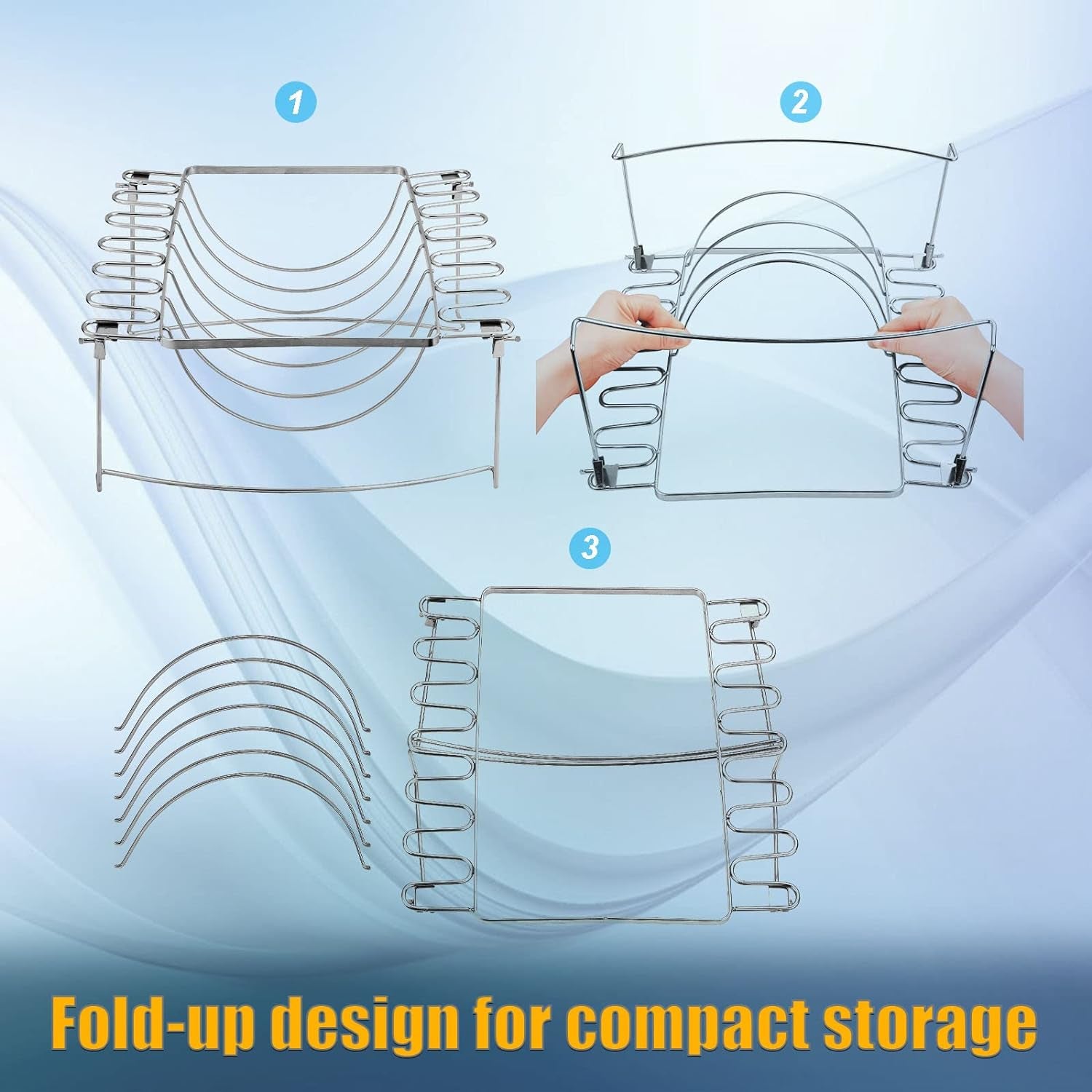 3-In-1 Rib Rack for Smoking & Chicken Leg Rack for Grill - Holds 6 Lar ...
