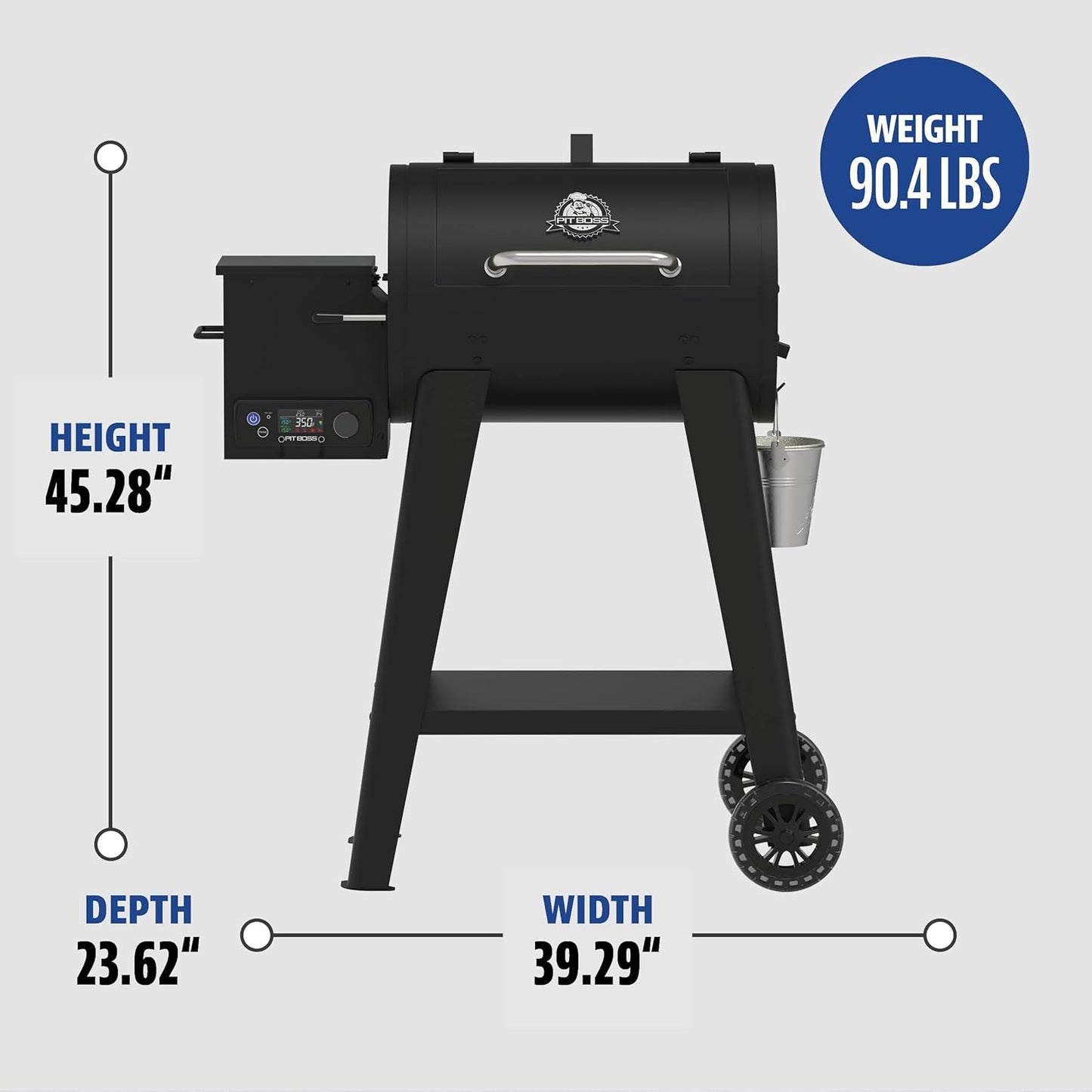 500 FB2 Series Wood Pellet Grill & Smoker with Flame Broiler and LCD Digital Controller, 518-Sq. In. Cooking Space, 180°F to 500°F Temperature Range, Meat Probe, 5 Lb. Pellet Hopper, Black