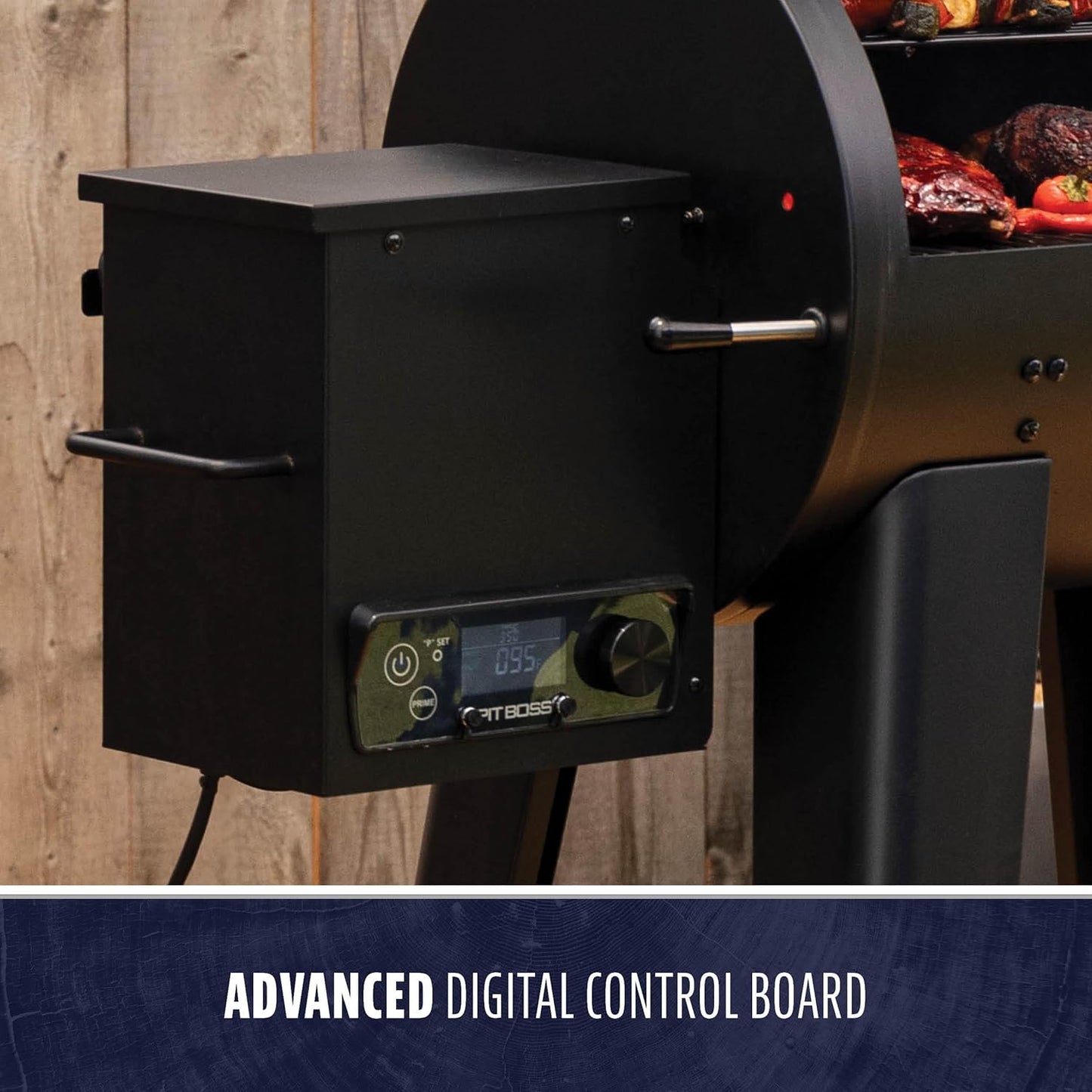500 FB2 Series Wood Pellet Grill & Smoker with Flame Broiler and LCD Digital Controller, 518-Sq. In. Cooking Space, 180°F to 500°F Temperature Range, Meat Probe, 5 Lb. Pellet Hopper, Black