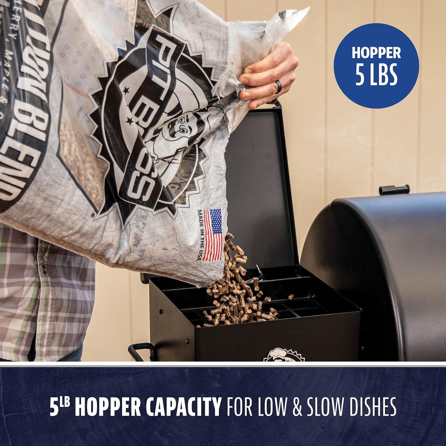 500 FB2 Series Wood Pellet Grill & Smoker with Flame Broiler and LCD Digital Controller, 518-Sq. In. Cooking Space, 180°F to 500°F Temperature Range, Meat Probe, 5 Lb. Pellet Hopper, Black