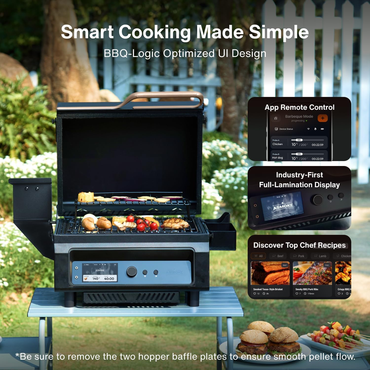 Guga's Essential V2 – Smart Portable Wood Pellet Grill & Smoker with Wi-Fi Control, 8-in-1 Versatility, and Effortless Cleanup for Perfect Family BBQs