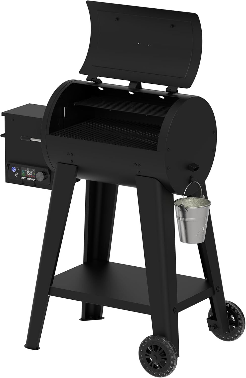 500 FB2 Series Wood Pellet Grill & Smoker with Flame Broiler and LCD Digital Controller, 518-Sq. In. Cooking Space, 180°F to 500°F Temperature Range, Meat Probe, 5 Lb. Pellet Hopper, Black