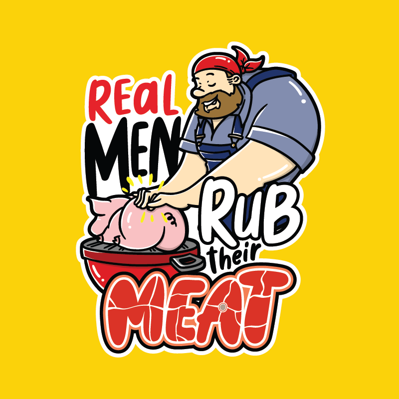Real Men Rub Sticker Match