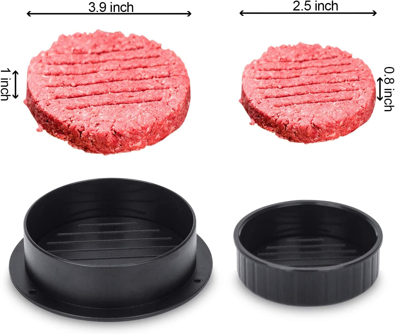 Hamburger Press, Hamburger Press Patty Maker, 3 in 1 Stuffed Burger Press Patty Maker, Patty Press for Stuffed Burgers, Sliders, Beef Burger, Non Stick Kitchen Barbecue Tool Grilling Accessories