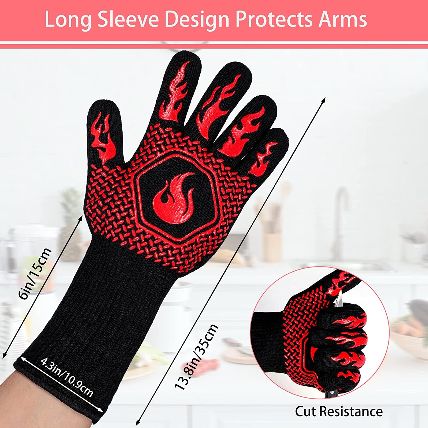 1pc Oven Glove High Toughness Wear Resistant Silicone Non-slip