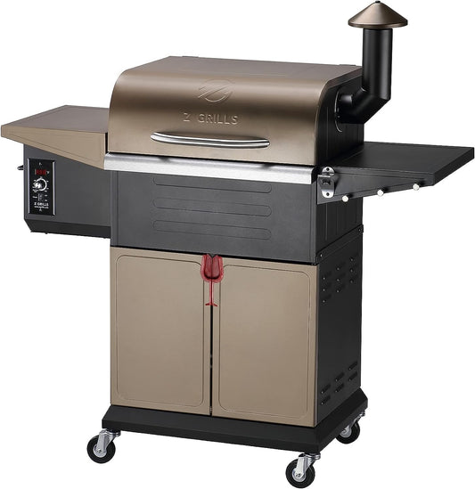 Wood Pellet Grill and Smoker with PID Controller, 572 Sq. in Cooking Area, Direct Flame Searing, 600D