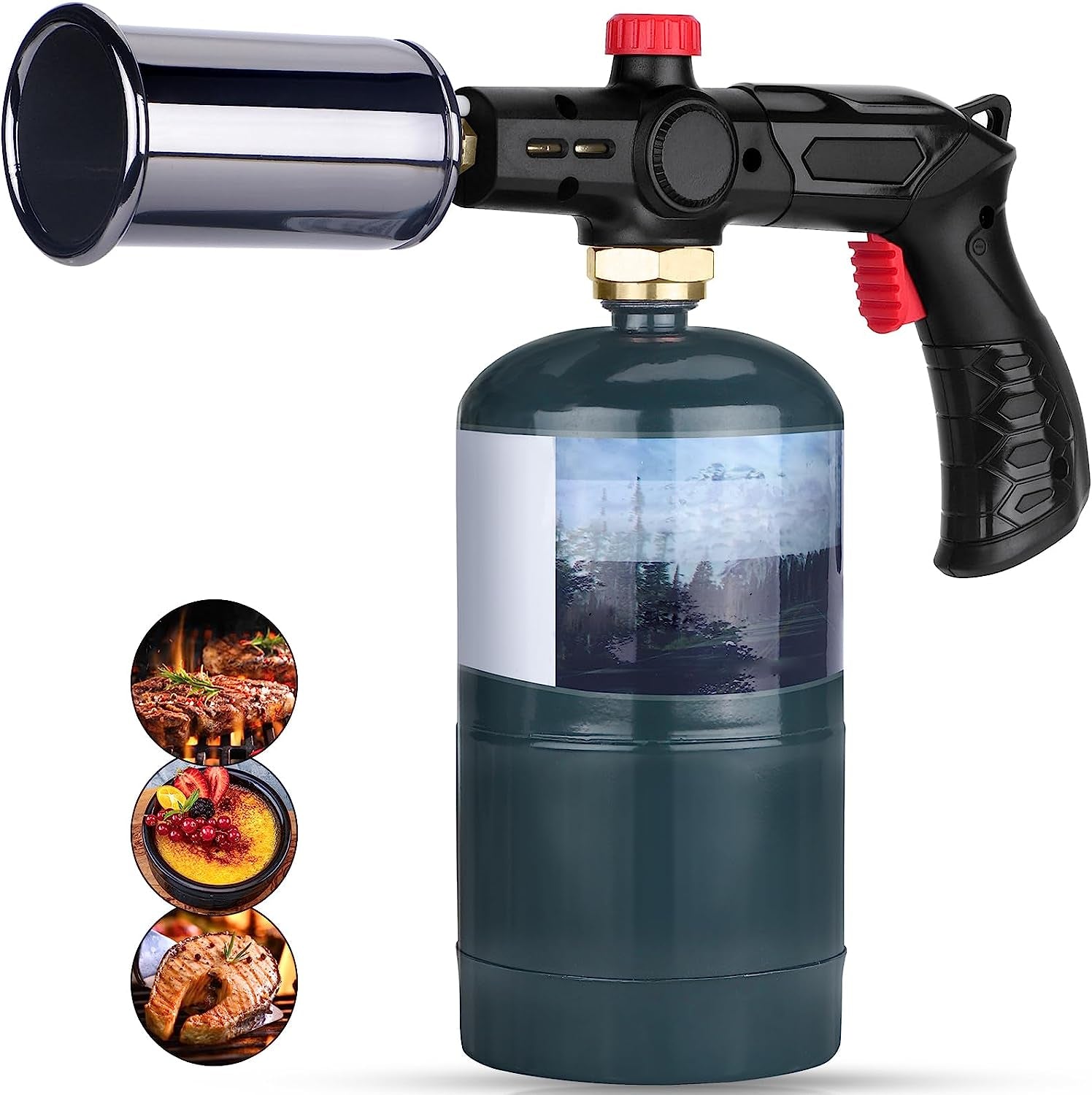 POWERFUL Kitchen Cooking Torch-Propane Torch-Sous Vide-Charcoal Torch Lighter - Grilling Culinary Kitchen Torch for BBQ Searing Steak,Creme Brulee,Campfire Charcoal Starter (Propane Tank Not Included)