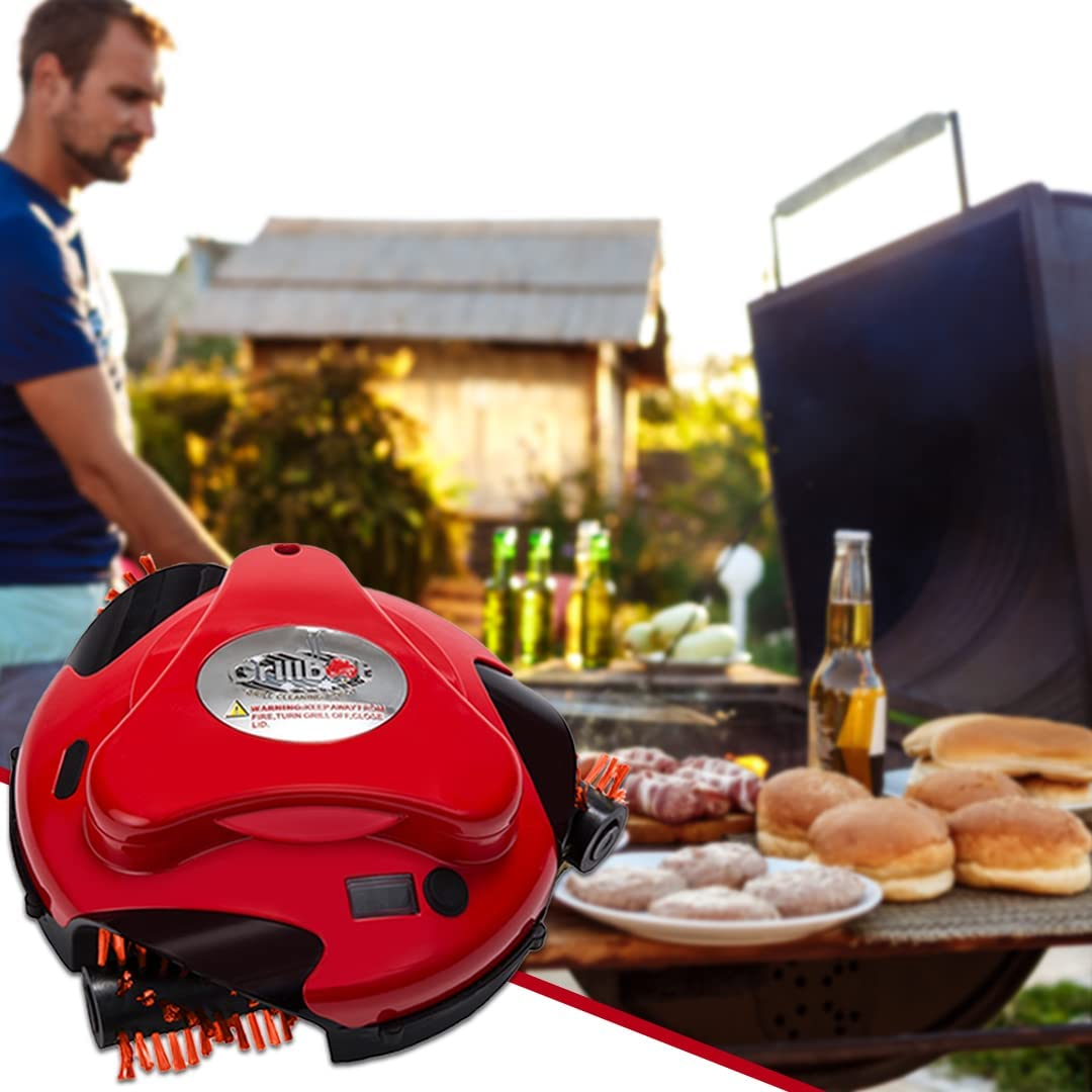 Red Automatic Grill Brush Kitchen Gadgets for BBQ Grill Durable