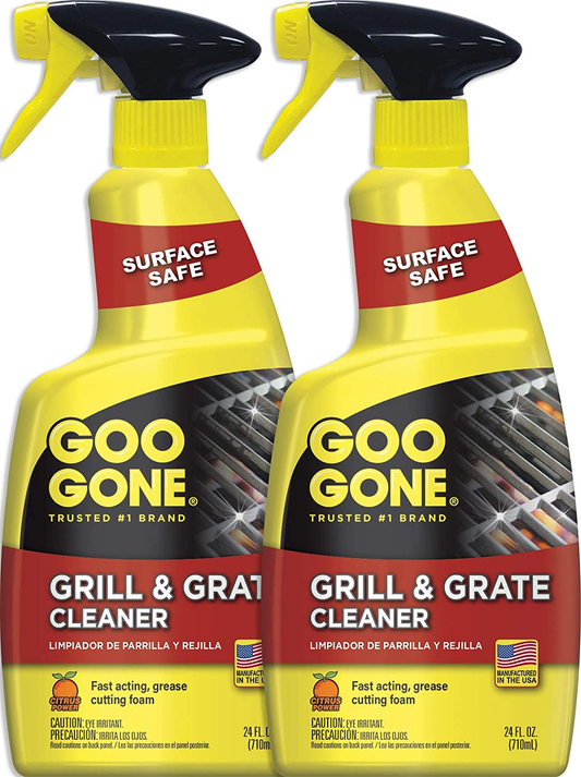 Grill and Grate Cleaner Spray (2 Pack) Cleans and Degreases BBQ Cooking Grates and Racks, Pellet and Electric Smokers- 24 Ounce