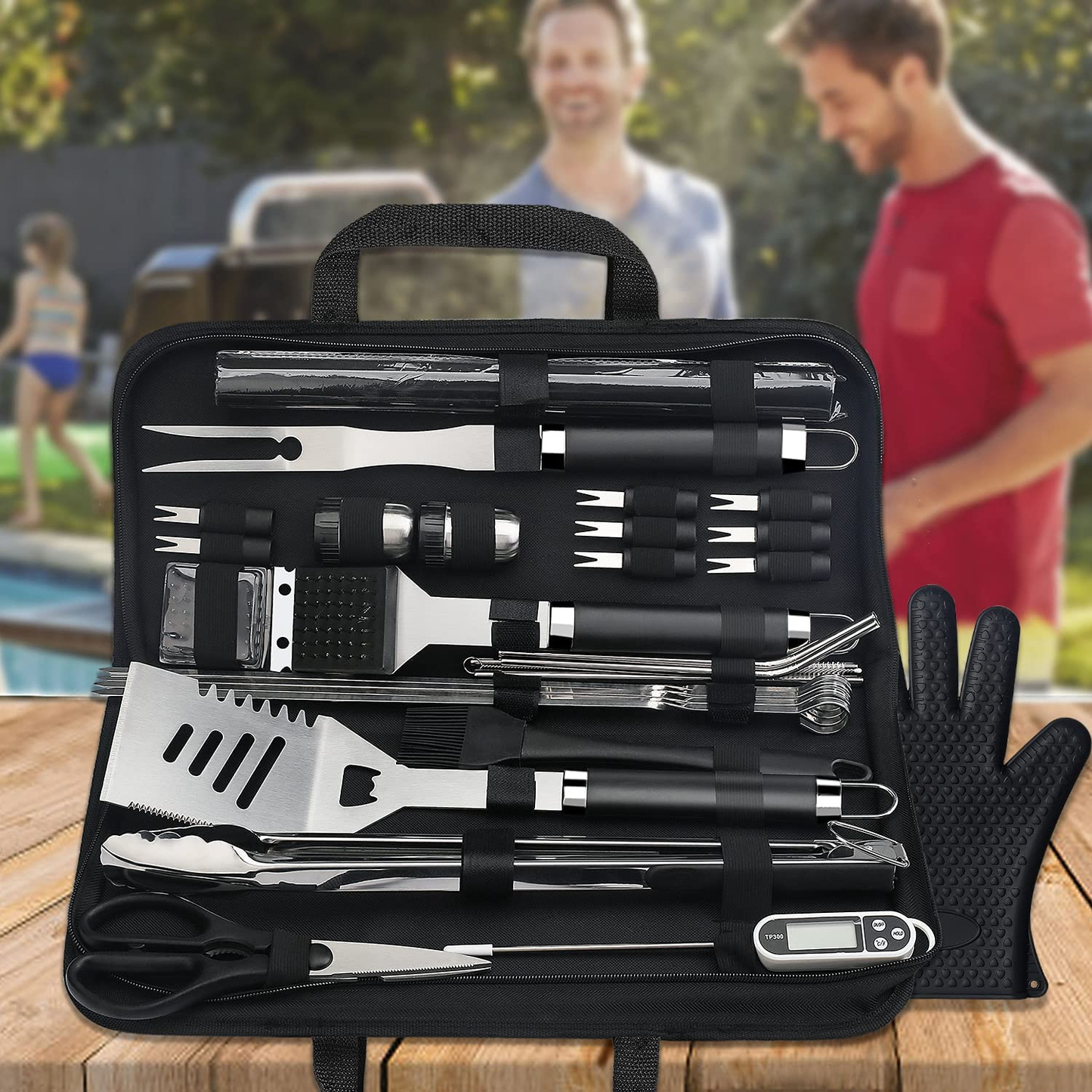 TMACTIME 31pcs BBQ Accessories, High-Quality Stainless Steel Barbecue Tool Set with Carrying Bag - Perfect Grill Accessories for Camping, Traveling