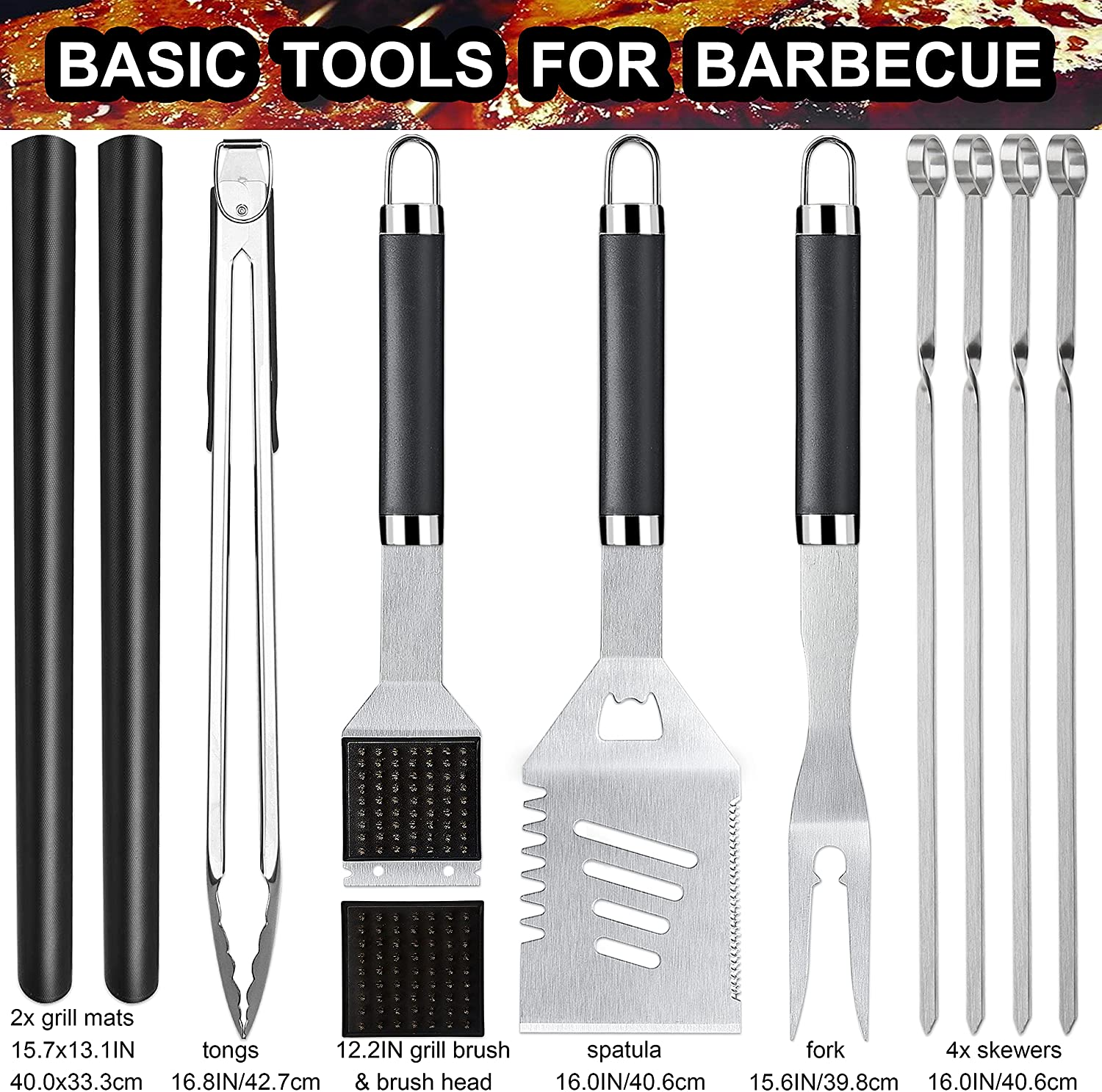 Grill Tools Set - Bbq Grill Utensils - Barbecue Grill Accessories
