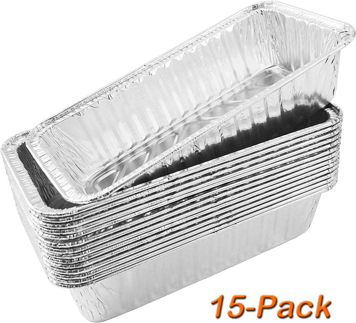 15 Pack Aluminum BBQ Drip Pans Grill Grease Trays Foil Pan Compatible Traeger Timberline Pellet Grills BAC404