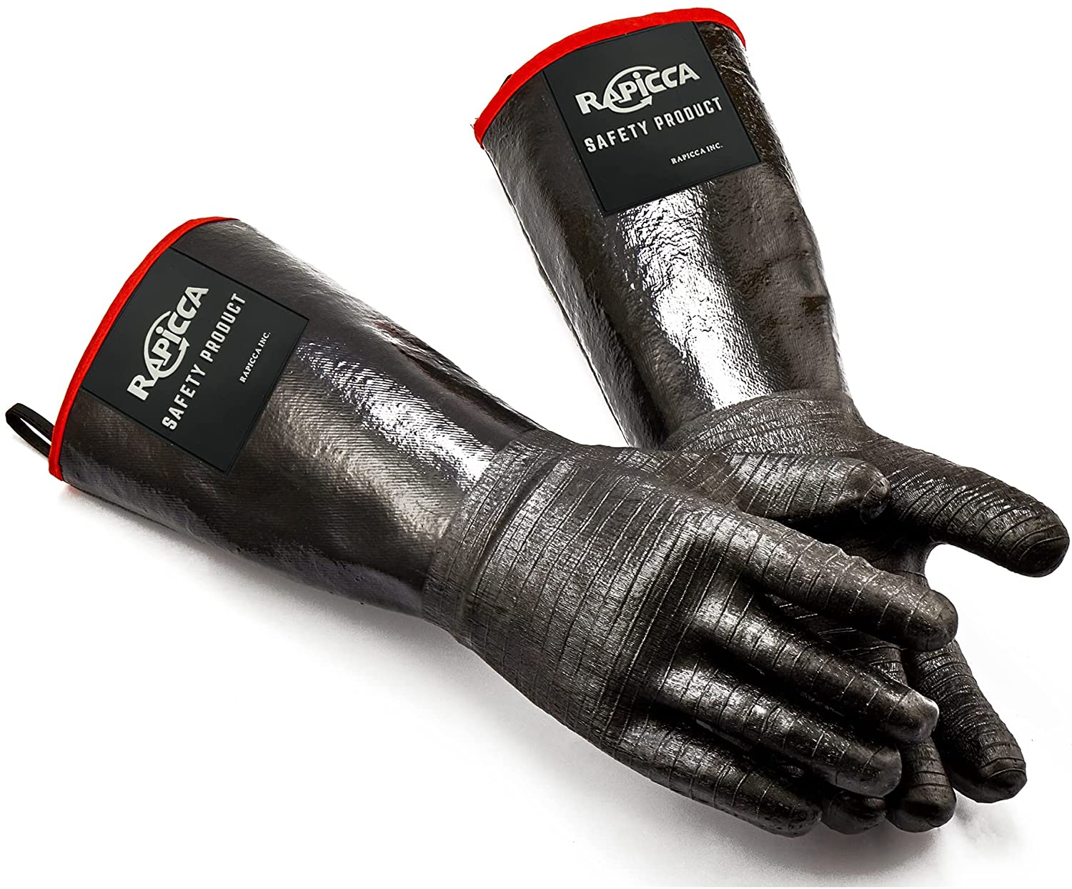 WESTMARK 2 kitchen gloves red-black slip-resistant Neoprene + cotton  washable