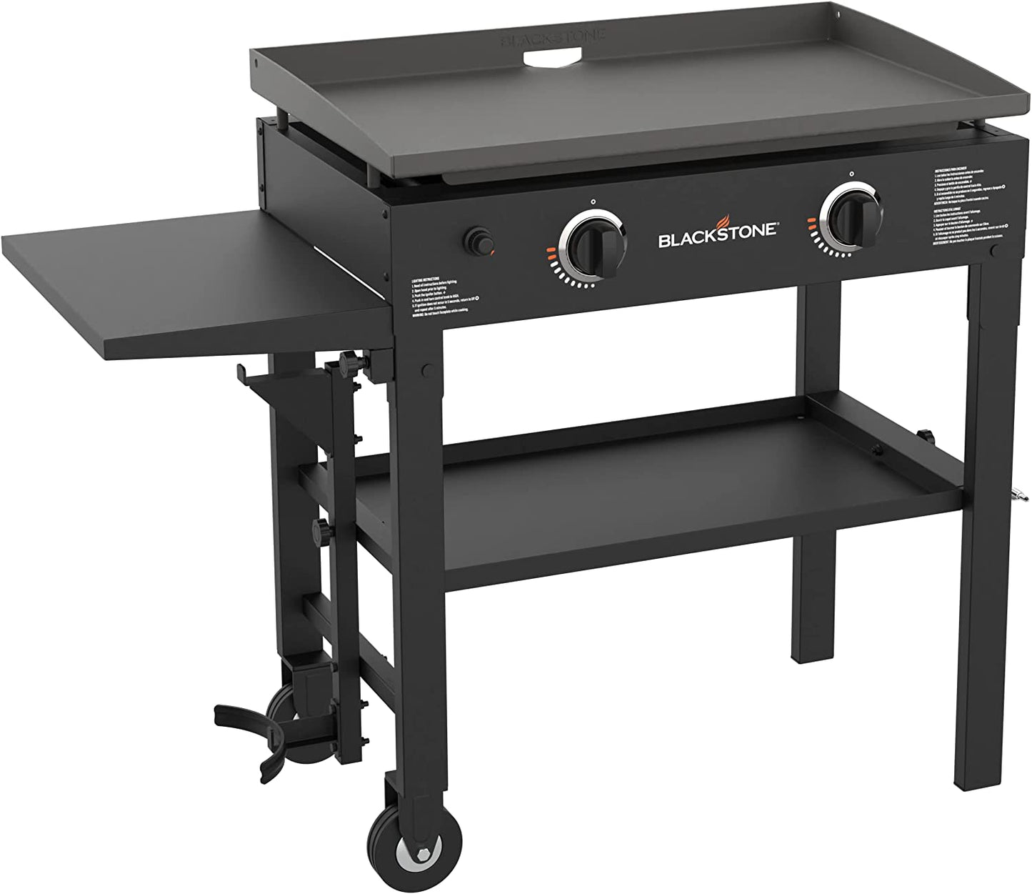 Blackstone Flat Top Gas Grill Griddle 2 Burner Propane Fuelled Rear Grease Management System, 1517, Outdoor Griddle Station for Camping, 28 Inch