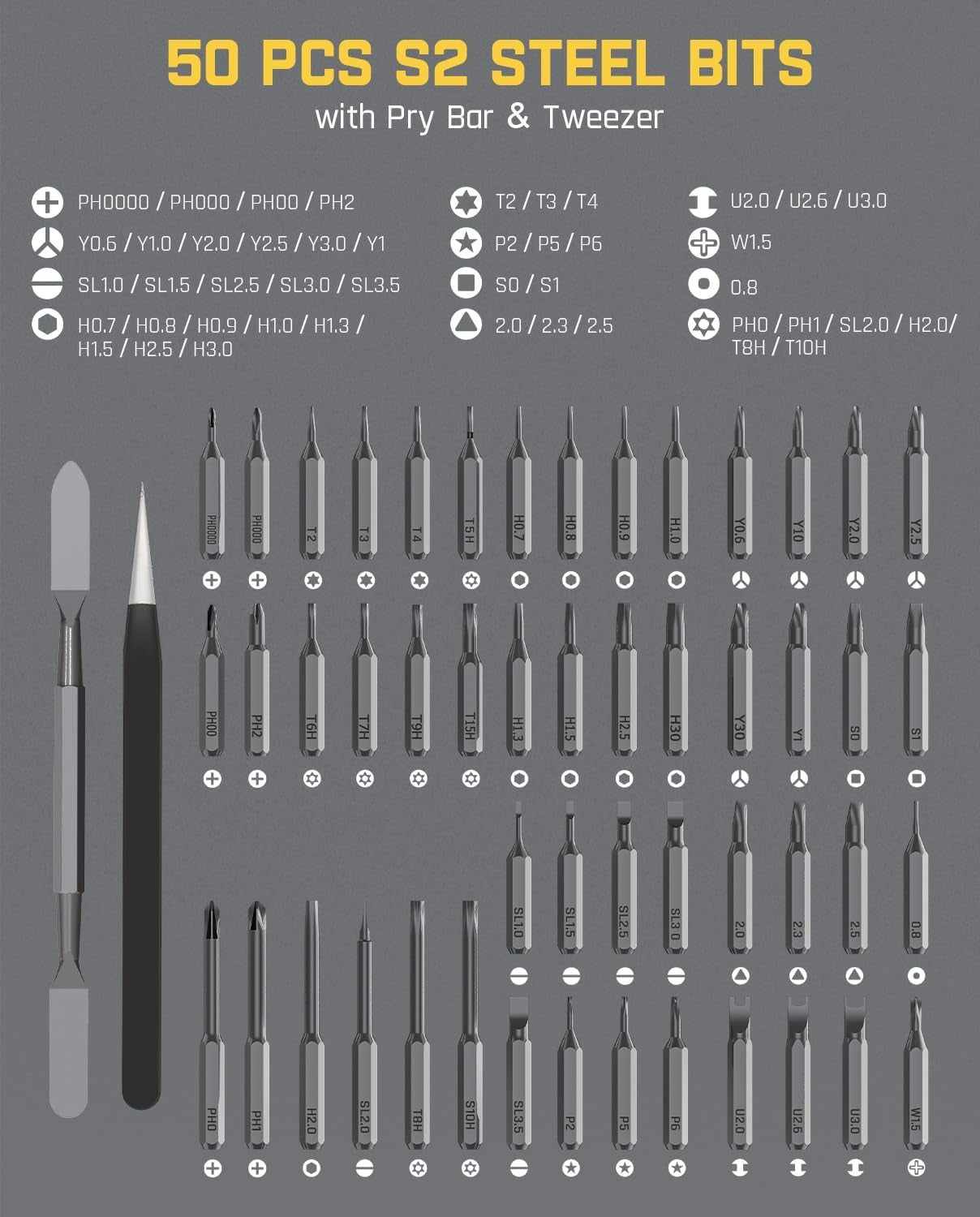 Fanttik X5 MAX Precision Screwdriver Set, 50-In-1 Magnetic Bits, Manual Screwdriver Tool Set, Pop-Up Magnetic Case, 360° Spin, Anti-Slip, 5/32"Hex, Repair Tool Kit for Phone Camera Laptop Watch