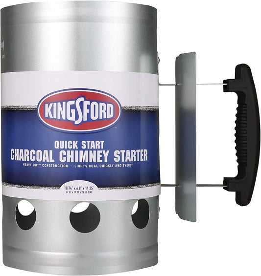 KINGSFORD Heavy Duty Deluxe Charcoal Chimney Starter | BBQ Chimney Starter for Charcoal Grill and Barbecues, Compact Easy to Use Chimney Starters and BBQ Grill Tools