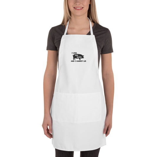 I Love Pig Butts Embroidered Apron
